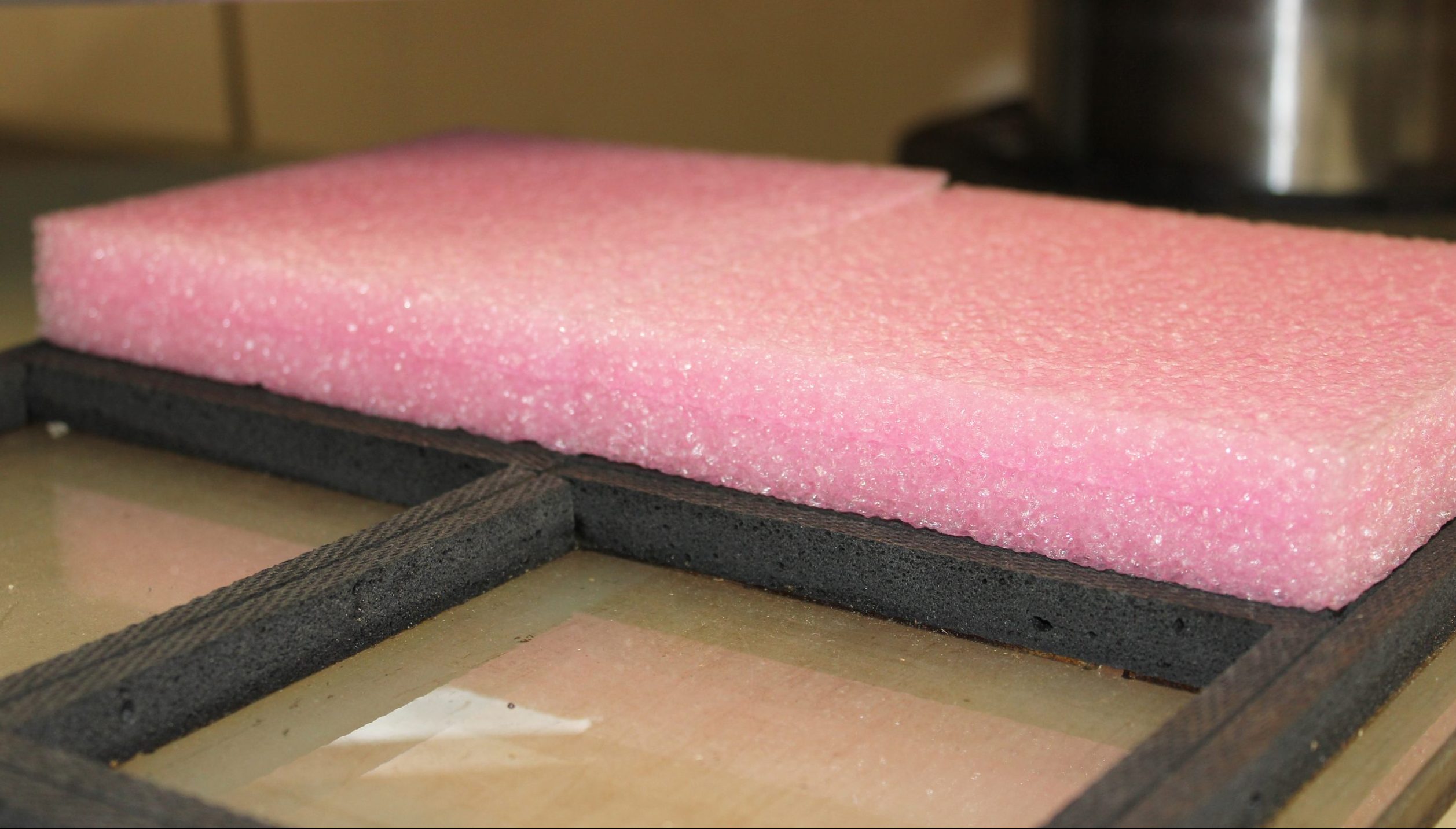 Foam die cutting for packaging.